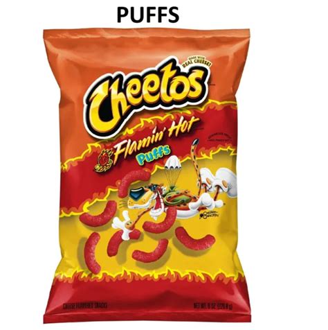 Cheetos Corn Puffs Flamin Hot Cheese Flavored Snacks Oz Bag