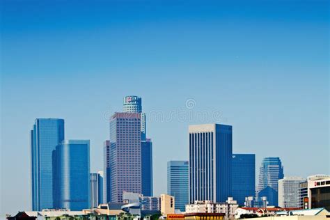 Skyline Of Los Angeles On A Sunny Day Editorial Stock Image Image Of