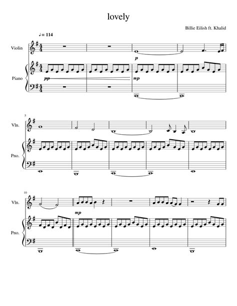 Lovely Violin Sheet Music For Piano Violin Solo