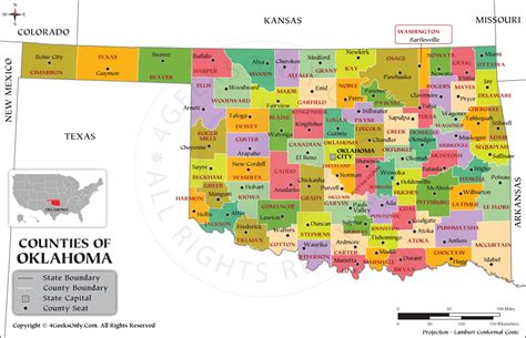 Oklahoma County Outline Map