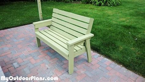 We built this bench for along side a trail. DIY 2x4 Simple Garden Bench | MyOutdoorPlans | Free ...