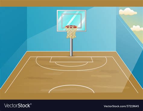 Indoor Basketball Court Background Clipart