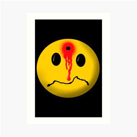Bloody Shot Emoji Smiley Art Print By Winesickles Redbubble