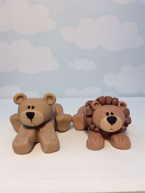 Polymer Clay Lion And Lioness Wedding Toppers Created By Kelly