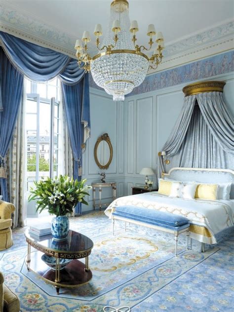 Deluxe Blue And Gold Bedroom Designs