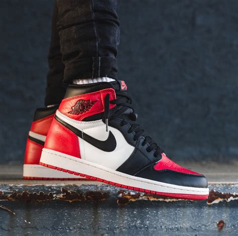 On Feet Look At The Air Jordan 1 Bred Toe That Drops Tomorrow