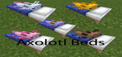 Текстуры Кровати для аксолотлей Axolotl Beds для Minecraft