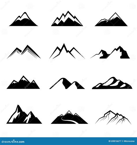 Mountain And Volcano Set Illustration Vector Design Stock Vector 5a8