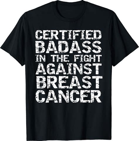 funny certified badass in the fight against breast cancer t shirt amazon de fashion