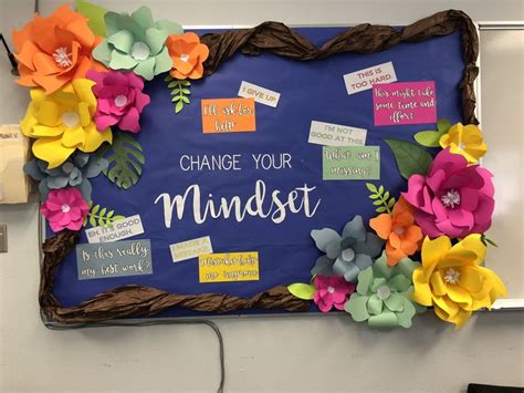 Growth Mindset Board Growthmindset Positive Bulletinboard Flowers
