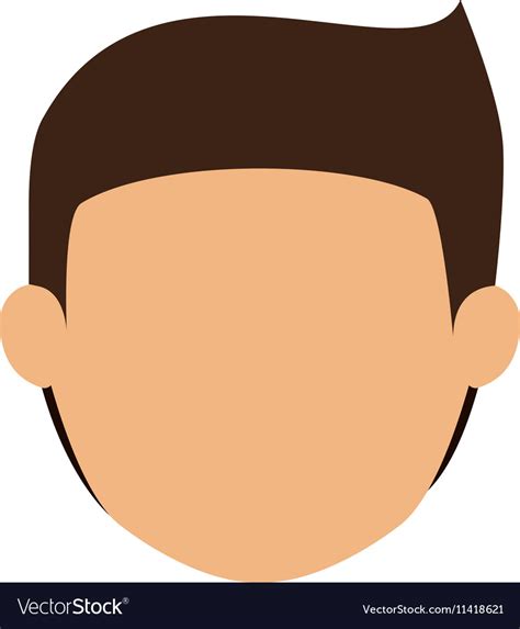 Head Man With Brown Hair Without Face Royalty Free Vector