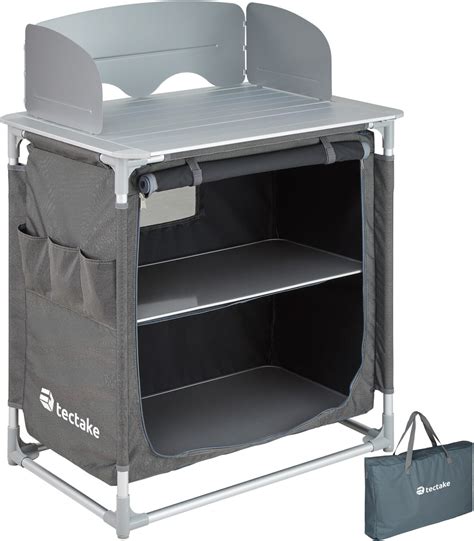 Buy tectake Camping Kitchen 76x53.5x107cm Grey from £135.99 (Today) - Best Deals on idealo.co.uk