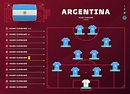 argentina line-up world Football 2022 tournament final stage vector ...