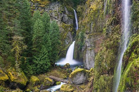 Download Hintergrund Wahclella Fälle Columbia River Gorge Oregon