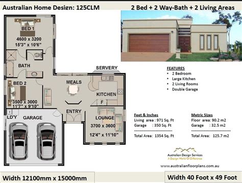 2 Bedroom 2 Car Garage House Plan Small 2 Bed Floor Plan Etsy