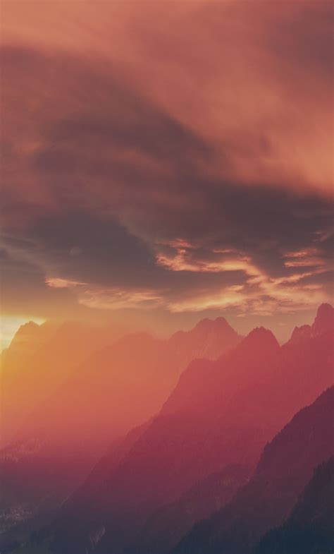 1280x2120 Fog Landscape Mountains Sunset 8k Iphone 6 Hd 4k Wallpapers