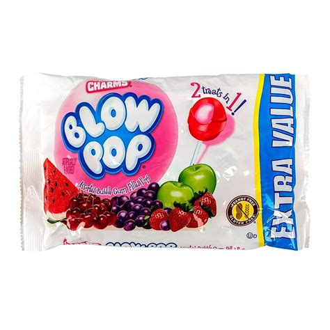 Charms 1 Bag Blow Pop Bubble Gum Filled Pops 2 Treats In 1