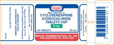 Cyclobenzaprine Hydrochloride Mutual Pharmaceutical Fda Package