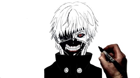 How To Draw Ken Kaneki Step By Step Tokyo Ghoul Youtube