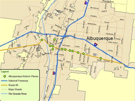 Map Of Albuquerque Route A Discover Our Shared Heritage Travel Itinerary