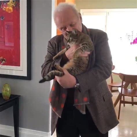 Anthony Hopkins And His Cat Niblo Link To Original Video In Comments