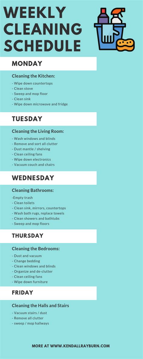 How to clear the cache. Weekly Cleaning Schedule