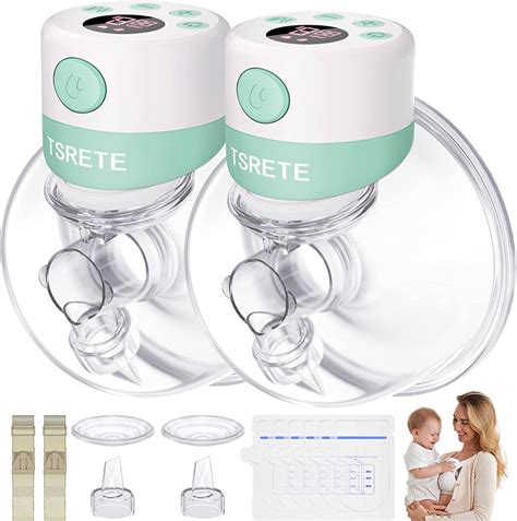 tsrete double wearable breast pump electric hands free breast pumps with 2 modes 9 levels lcd