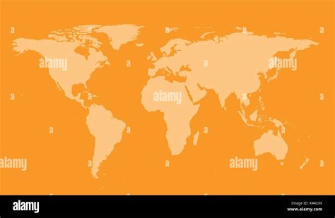 World Map Orange Color Vector Stock Vector Image And Art Alamy