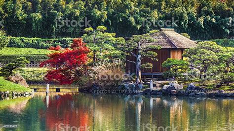 Shimajaya Teahouse At Korakuen Garden In Okayama Stock Photo Download