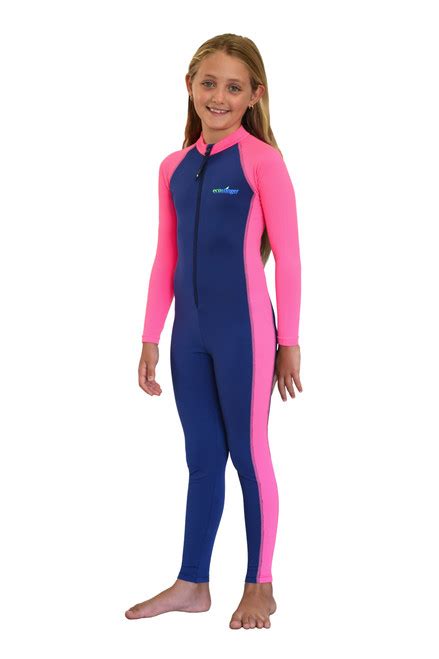 Girls Full Body Swimsuit Stinger Suit Uv Protection Upf50 Navy Pink