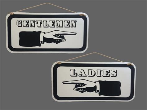 Bathroom Signs Ladies And Gentlemen Toilet Signs Etsy