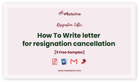 Write A Best Resignation Cancellation Letter 5 Templates Markative