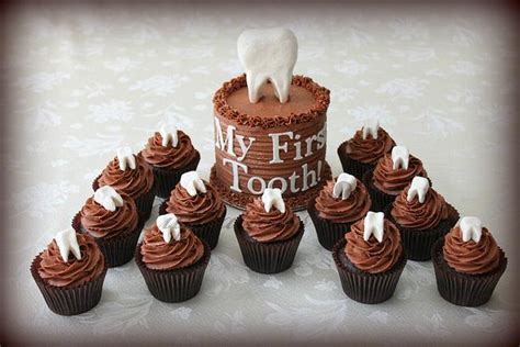 my first tooth cake and cupcakes decorated cake by cakesdecor