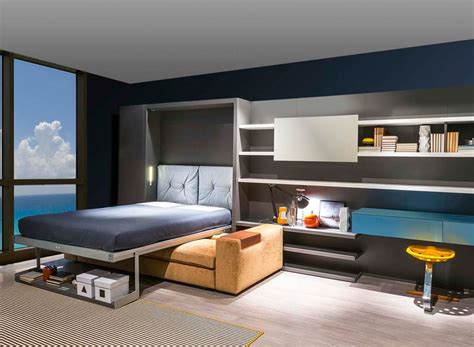 In 17 ½x64 ½ of floor space, you can create a sleeping area with a queen size bed for yourself or guests! Not mad at this modern murphy bed solution by Ciel Tango ...