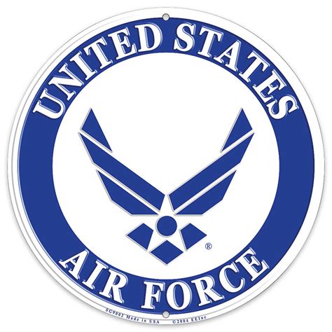 Us Air Force Logo 12 Round Aluminum Sign Knives And Swords
