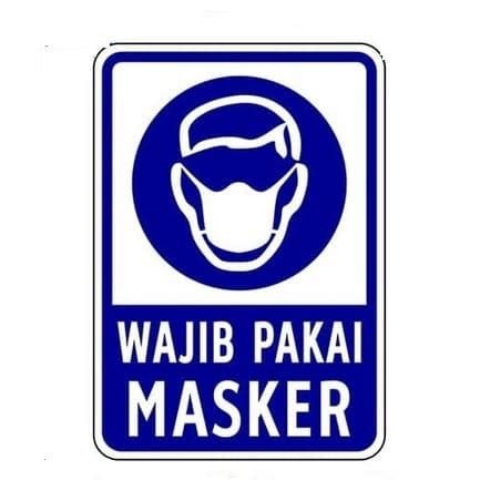Jual Sign Rambu Sticker Wajib Pakai Masker X Cm Rambu Keselamat