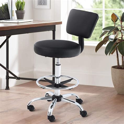 Maison Arts Office Desk Chair Adjustable Swivel Rolling Stool With