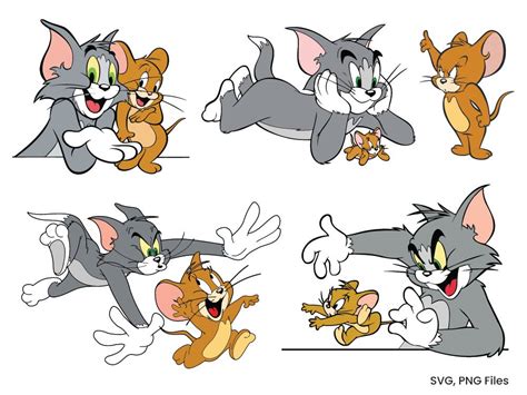 Tom And Jerry Svgcut Filessilhouette Clipartvinyl Filesvector