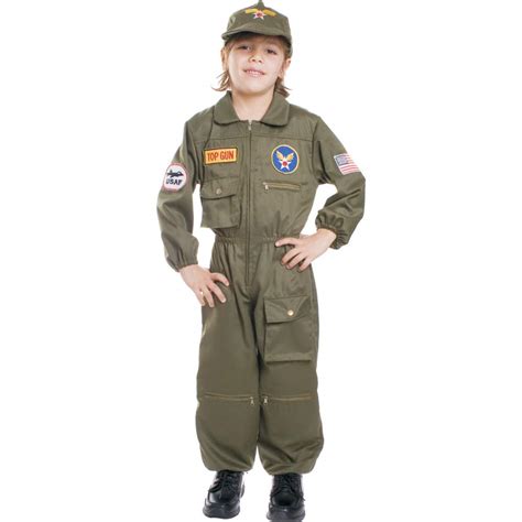 Dress Up America Top Gun Costume Air Force Fighter Pilot Costume