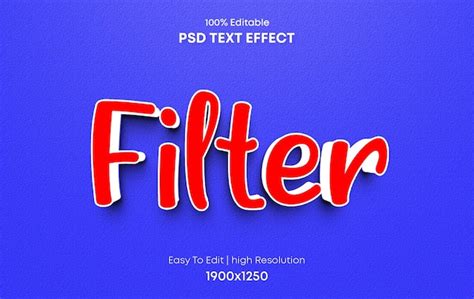 Premium Psd Filter 3d Text Effect Psd