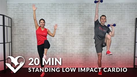 20 minute standing low impact cardio workout with no jumping 20 min standing workout for beginners