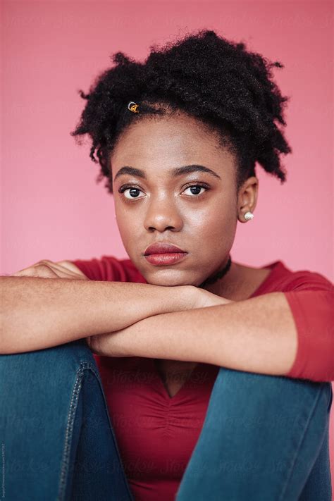 Studio Portrait Of Black Teen Model By Stocksy Contributor Serge