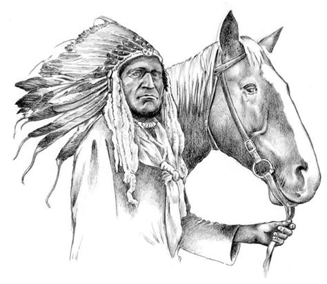 Indian Chief Drawings Easy Sketch Coloring Page