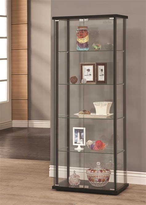 42 wide x 16.25 deep x 77.75 high this. Coaster Curio Cabinets 950170 5 Shelf Contemporary Glass ...