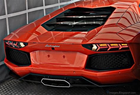Lamborghini Aventador Red Car Back View