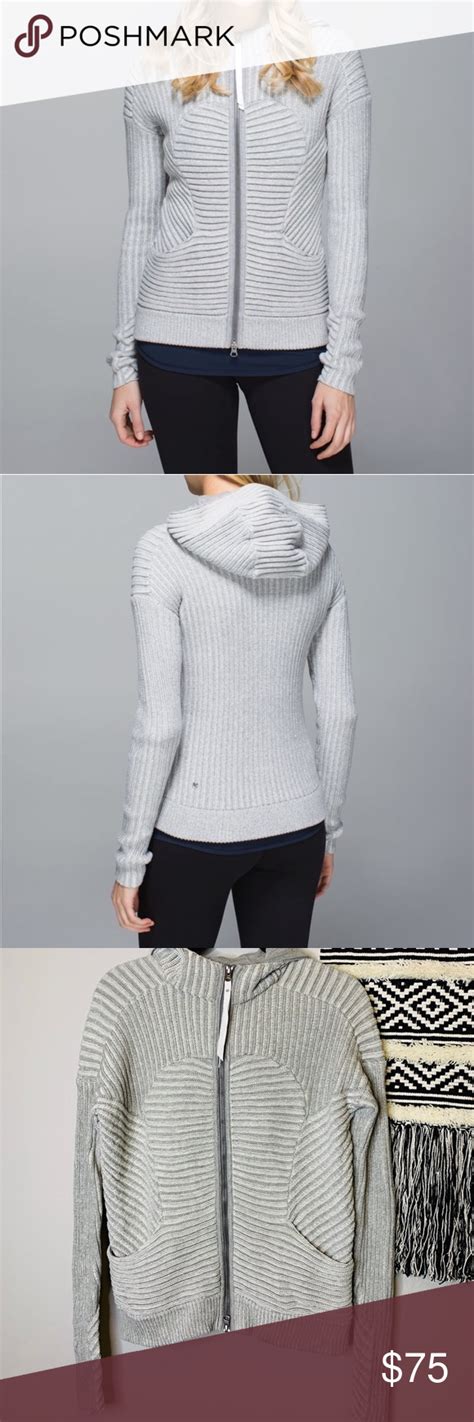 Lululemon Grey Embrace Hooded Sweater Super Comfy And Cute Hooded