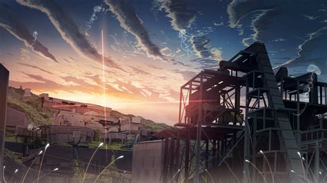 Download 1920x1080 Anime Landscape Sunset Clouds Wallpapers For