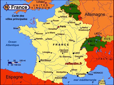 Carte De France Villes Principales Carte De France Ville Carte De