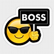 Boss Emoji Sunglasses - Boss Emoji Sunglasses - Sticker | TeePublic