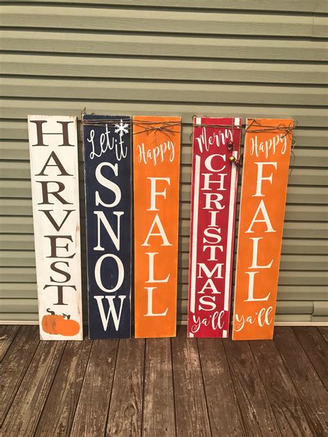 Reversible Porch Sign Harvest Porch Sign Happy Fall Porch Etsy